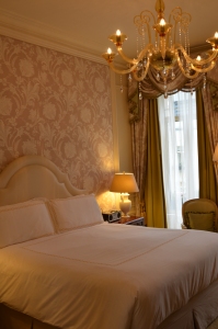 Edwardian styled deluxe room with king bed.