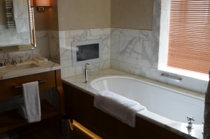 The suites also have a large soaking tub.  The rest of the bathroom looked similar to the Executive room